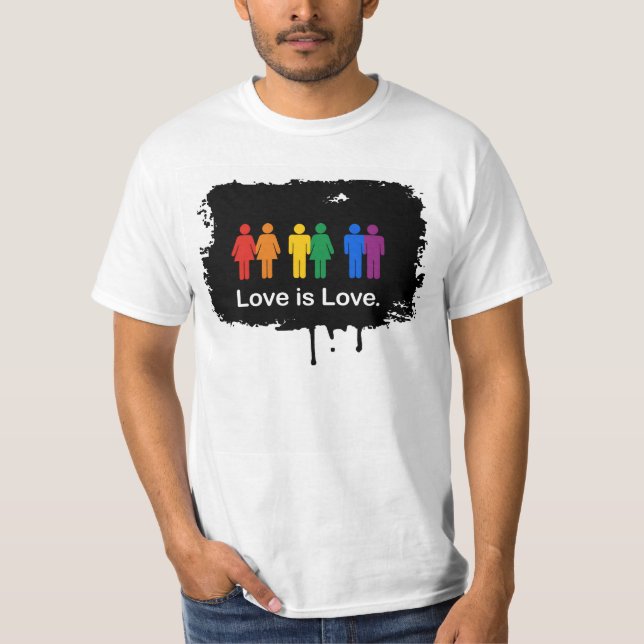LIEBE IST LIEBE-SCHWARZES T-Shirt (Vorderseite)