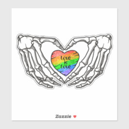 Liebe ist Liebe Skeleton Hände Aufkleber