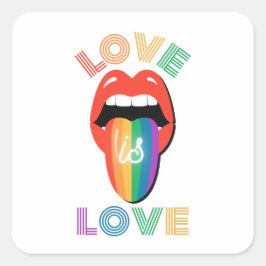 Liebe ist Liebe Spaß Cool LGBTQ Monat Quadratischer Aufkleber