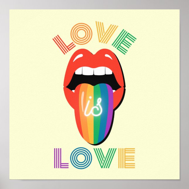 Liebe ist Liebe Spaß farbenfrohe LGBTQ-Preis Monat Poster (Vorne)