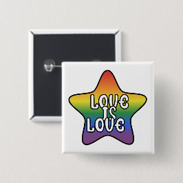 Liebe ist Liebe Stern Regenbogen LGBT-Flagge Farbv Button