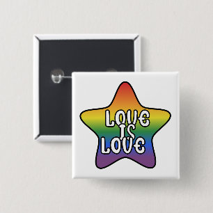 Liebe ist Liebe Stern Regenbogen LGBT-Flagge Farbv Button