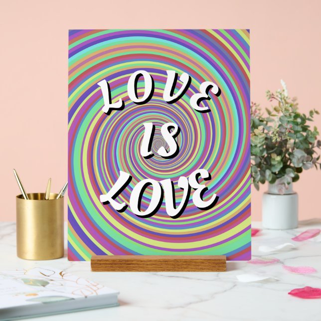 Liebe ist Liebe-Stolperring Acrylschild (Hochzeit)