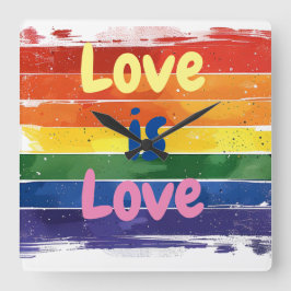 Liebe ist Liebe, Stolz Design Quadratische Wanduhr