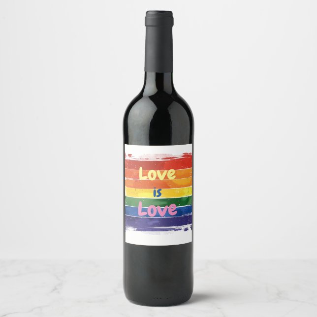 Liebe ist Liebe, Stolz Design Weinetikett (Vorderseite)