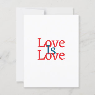 Liebe ist Liebe Stolz rot Juni LGBTQ Einfachtext Postkarte