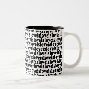 Liebe ist Liebe-Tasse Zweifarbige Tasse