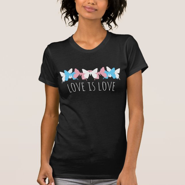 Liebe ist Liebe Transgender Butterfly T-Shirt (Vorderseite)