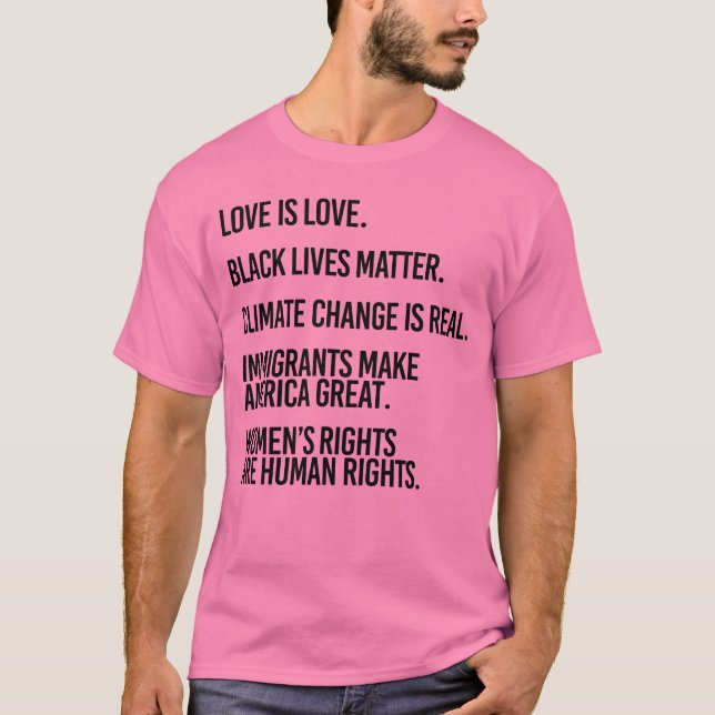 LIEBE IST LIEBE UND SCHWARZES LEBEN T-Shirt (Vorderseite)