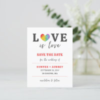 Liebe ist Liebe Wasserfarbe Herz LGBT Save the Dat