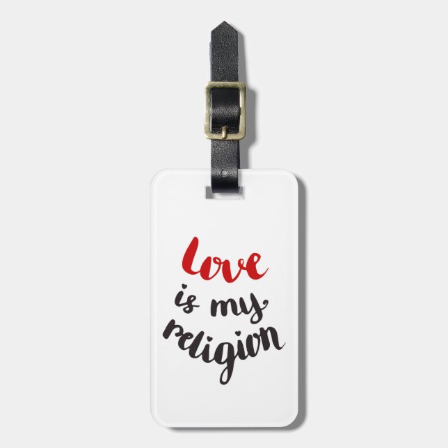 Liebe ist meine Religion Gepäckanhänger (Vorderseite vertikal)