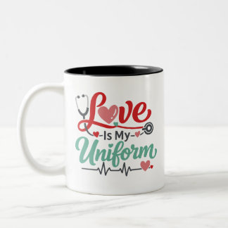 Liebe ist meine Uniform Krankenschwester Zweifarbige Tasse