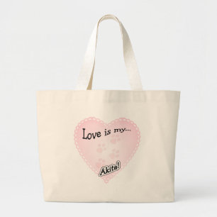 Liebe ist My Akita Jumbo Stoffbeutel
