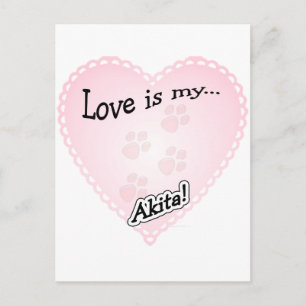 Liebe ist My Akita Postkarte