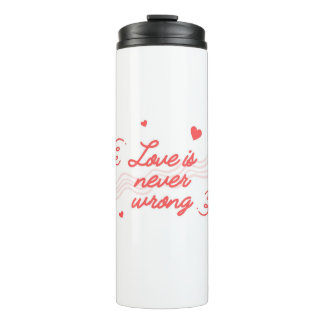 Liebe ist nie falsch Daumen Thermosbecher