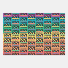 Liebe ist nie falsch LGBTQ Prix Regenbogenflagge Geschenkpapier Set