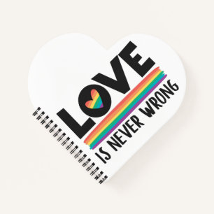 Liebe ist nie falsch LGBTQ Stolz Monat Notizbuch