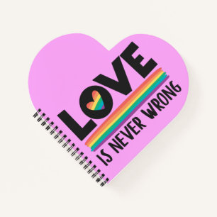 Liebe ist nie falsch LGBTQ Stolz Monat rosa Notizbuch
