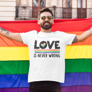 Liebe ist nie falsch LGBTQ Stolz Monat T-Shirt