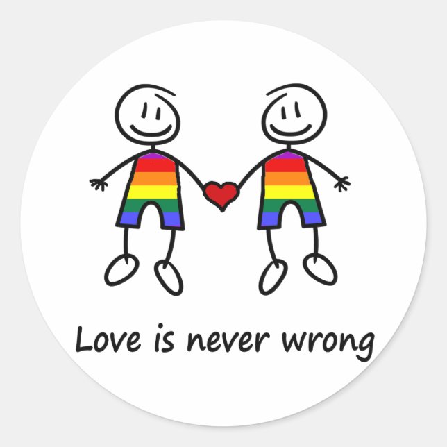 Liebe ist nie falsch runder aufkleber (Vorderseite)