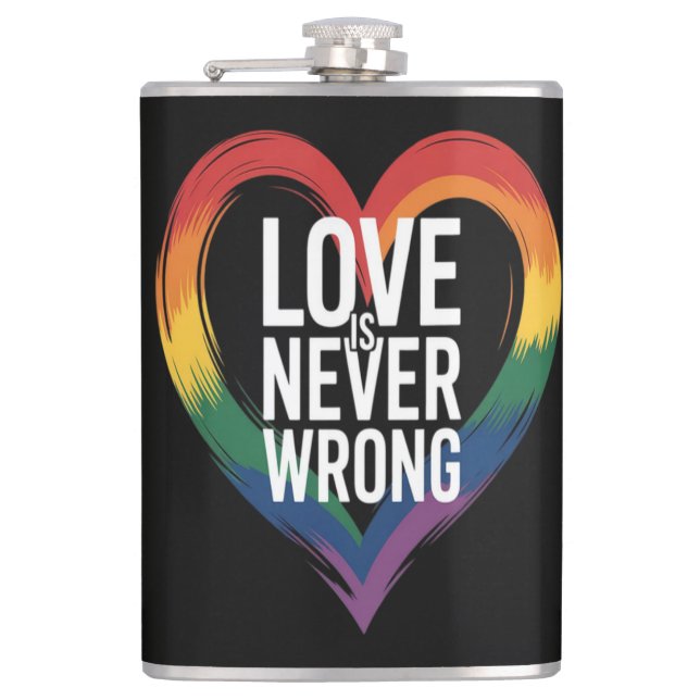 Liebe ist niemals falsch Pride Month LGBT Flachmann (Vorderseite)