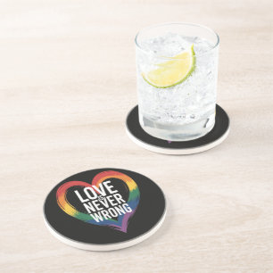 Liebe ist niemals falsch Pride Month LGBT Getränkeuntersetzer