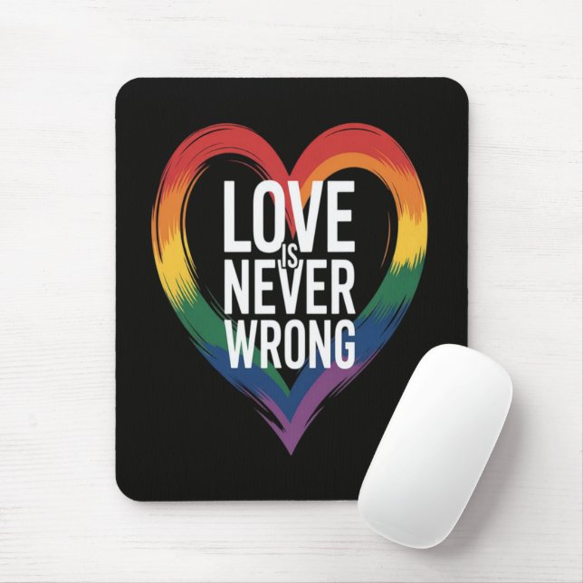 Liebe ist niemals falsch Pride Month LGBT Mousepad (Mit Mouse)