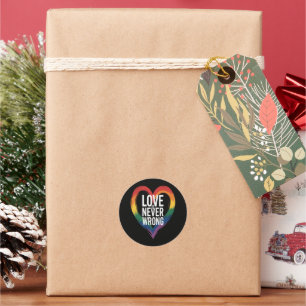Liebe ist niemals falsch Pride Month LGBT Runder Aufkleber