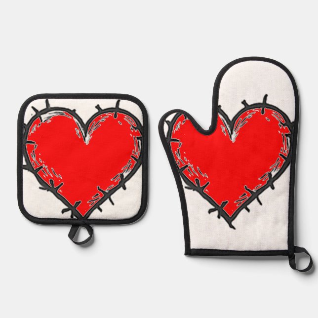 Liebe ist ofenhandschuh & Topflappen-Set (Vorderseite)