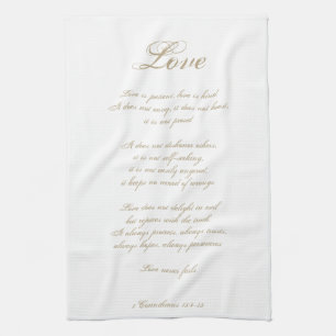 Liebe ist Patient   1 Korinther 13   Elegant Ivory Geschirrtuch
