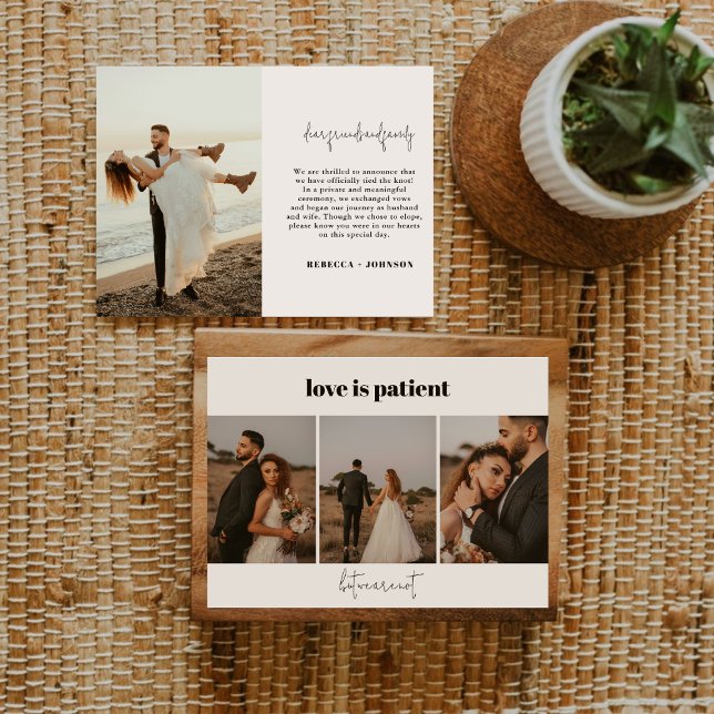 Liebe ist Patient 4 Foto Hochzeitsankündigung Ankündigung (Von Creator hochgeladen)
