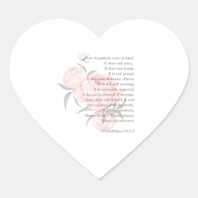 Liebe ist Patient - Heirat mit Schrift Herz-Aufkleber (Vorderseite)
