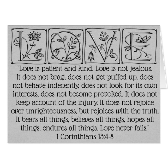 Liebe ist patient Kind-nie Versagt~Scripture~Weddi (Vorderseite (Horizontal))