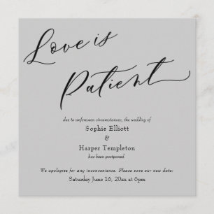 Liebe ist Patientengrau-verspätete Hochzeitkarte Einladung