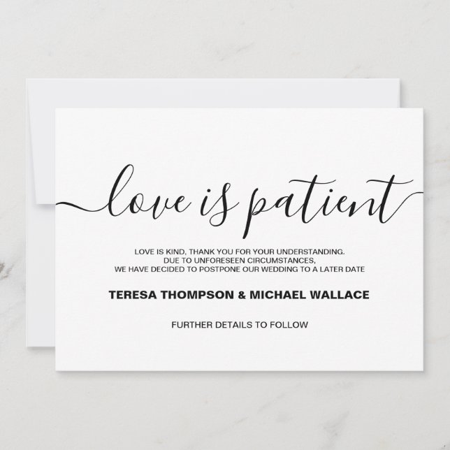 Liebe ist "Patientenhochzeit", die nach der benutz Einladung (Vorderseite)