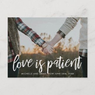 Liebe ist Patientenwechsel Datum der Hochzeit Ankündigungspostkarte