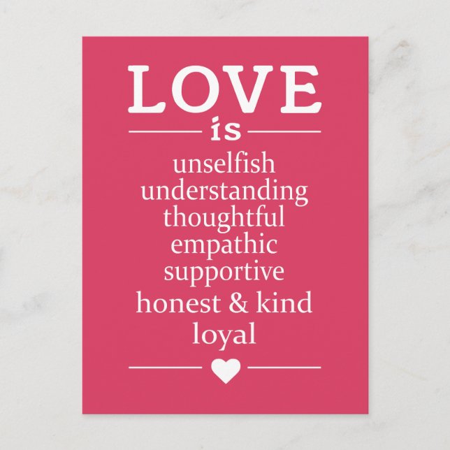 Liebe ist ... Postkarte (Vorderseite)