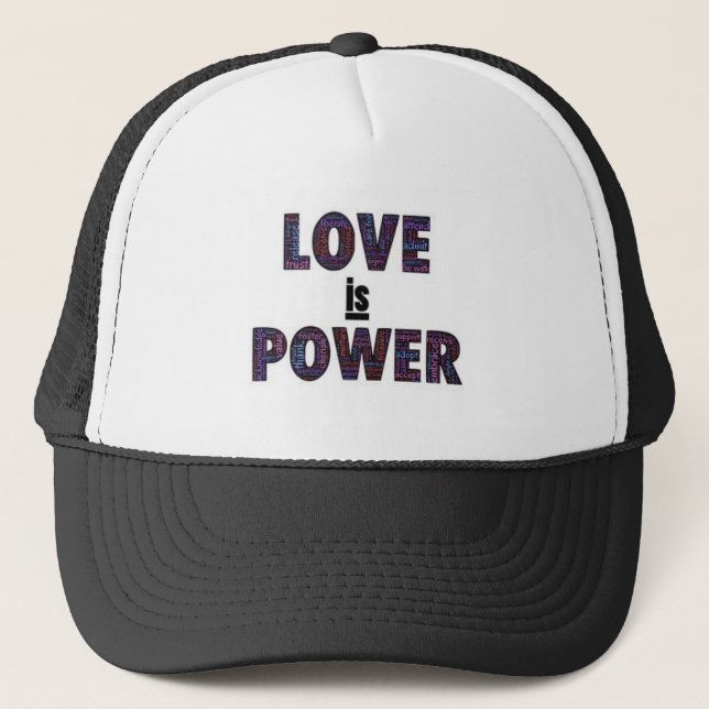 Liebe ist Power! Truckerkappe (Vorderseite)