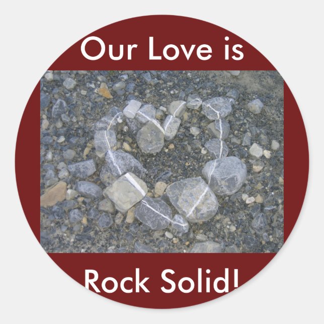 Liebe ist Rock Solid Runder Aufkleber (Vorderseite)