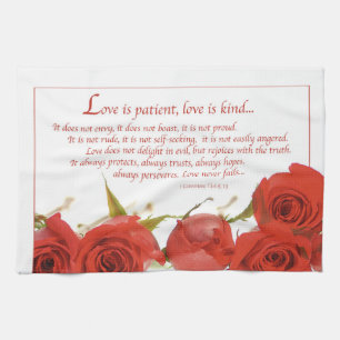 Liebe ist Rote Rose von Patienten Geschirrtuch