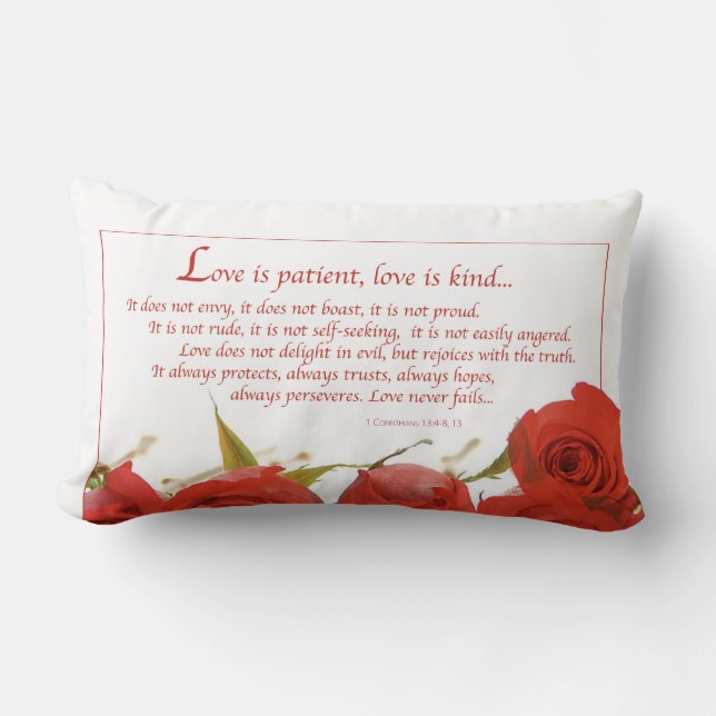 Liebe ist Rote Rose von Patienten Lendenkissen (Vorderseite)