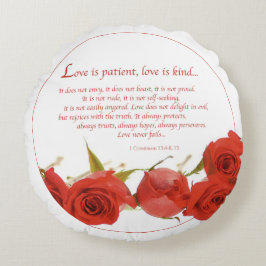 Liebe ist Rote Rose von Patienten Rundes Kissen