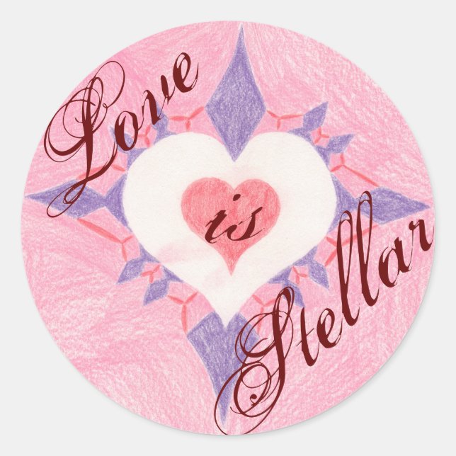 Liebe ist . . . runder aufkleber (Vorderseite)