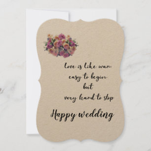 Liebe ist schwer zu stoppen Hochzeit Grußkarte