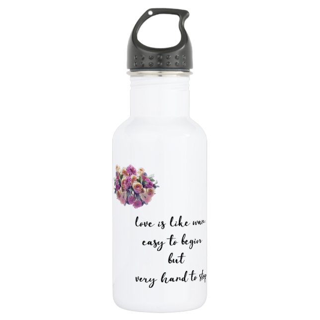 Liebe ist schwer zu stoppen Wasser Flasche Edelstahlflasche (Vorderseite)