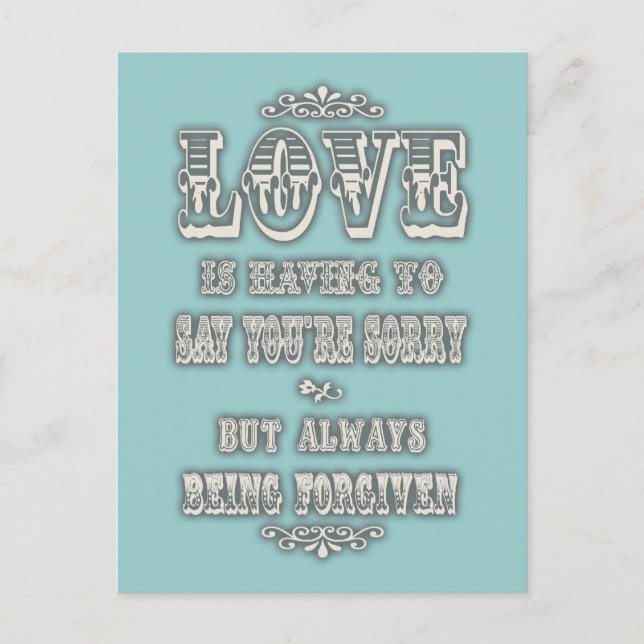 Liebe ist Sprichwort Postkarte (Vorderseite)