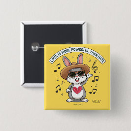 LIEBE IST STÄRKER ALS HASS-KANINCHEN-KNOPF BUTTON