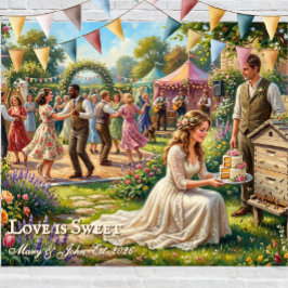 Liebe ist süß Biene Hochzeit Andenken Schild Wandteppich