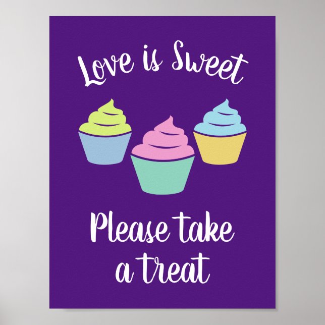 Liebe ist süß, bitte nehmen Sie eine Leckerei Hoch Poster (Vorne)