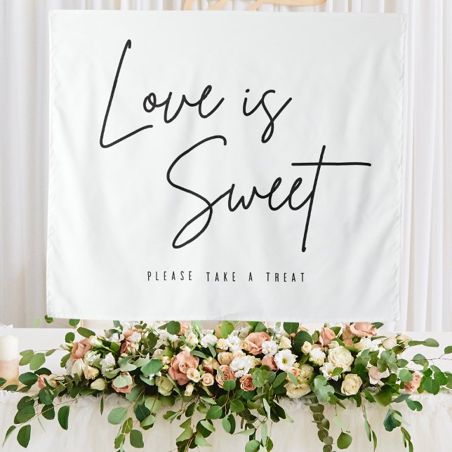 Liebe ist süß Bitte nehmen Sie eine Leckerei unter Wandteppich (Love Is Sweet Please Take A Treat Sign Wedding Tapestry
)